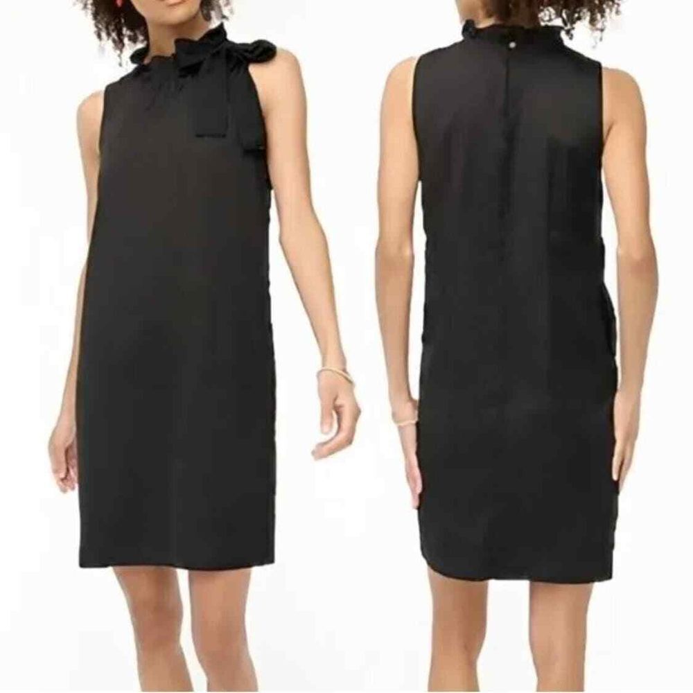 J Crew Little Black Dress‎ Size 6 Neck Bow A-Line Shift Dress Sleeveless NWT